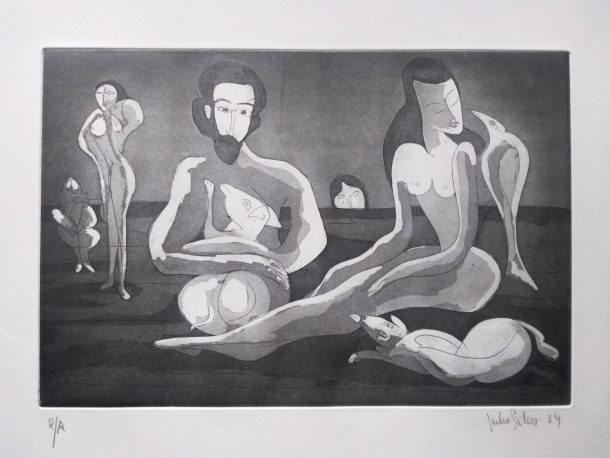 Julio Silva Gravure EA signé en bas à droite 1984