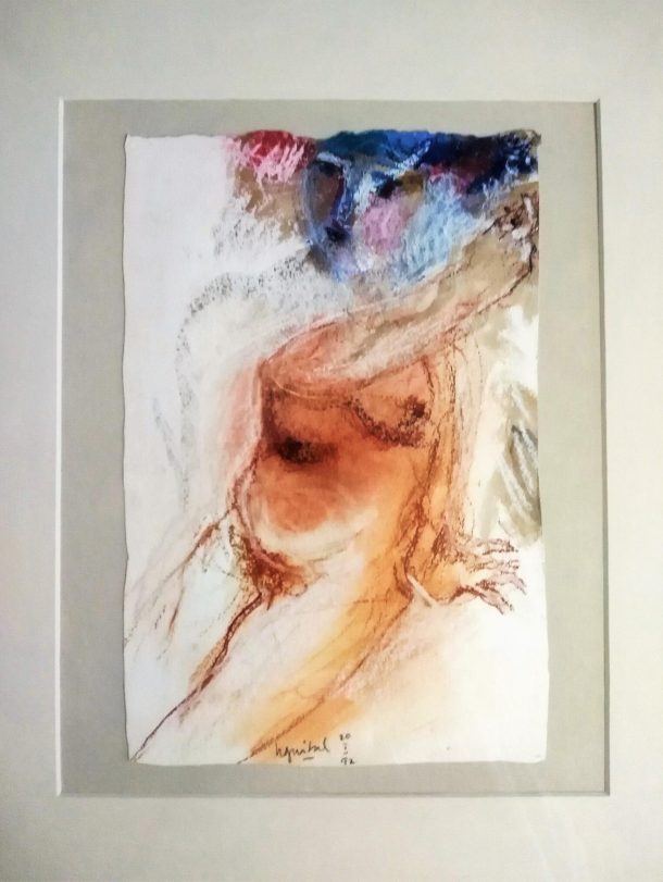 Henri GUIBAL Dessin original sur canson Nu féminin XX ème signé main