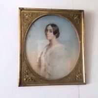 "Portrait pastel d'une Jeune Femme En Médaillon XIXème" – Image 8
