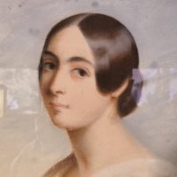 "Portrait pastel d'une Jeune Femme En Médaillon XIXème" – Image 3