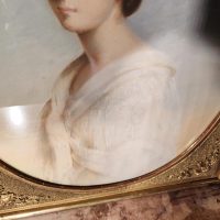 "Portrait pastel d'une Jeune Femme En Médaillon XIXème" – Image 4