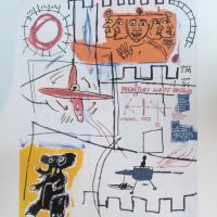 Jean-Michel Basquiat (D'après)  1960-1988 Lithographie "a predetory white bass" – Image 3