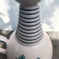 Grand Pichet Vase d'Yvon Roy pour Durtal années 50/60 céramique émaillée motif d'oiseau – Image 6