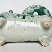 Figurine Bougeoir en céramique émaillée de taureau Iran vers 1960 – Image 8