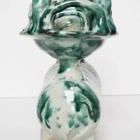 Figurine Bougeoir en céramique émaillée de taureau Iran vers 1960 – Image 5