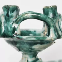 Figurine Bougeoir en céramique émaillée de taureau Iran vers 1960 – Image 6