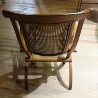 Chaise longue dite de paquebot en bois naturel garniture à fond de canne – Image 8