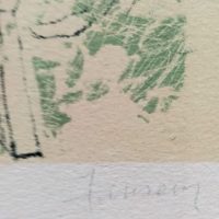 JEAN JANSEM  Dessin original au crayon et pastel sur papier d’une femme au restaurant  intitulé « MENU  – Image 6