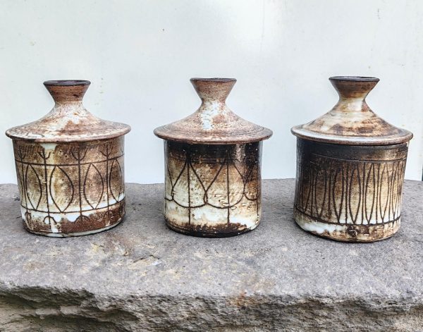 "Pôts couverts en Céramique émaillée Atelier Dieulefit "Jacques POUCHAIN (1925-2015) 