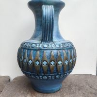 Jean de Lespinasse Vallauris – Imposant Pichet Vase en céramique bleue vers 1960 – Image 4