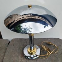 Lampe de table de bureau Ministérielle En Métal Chromé et Laiton De Drummond "1970" – Image 2