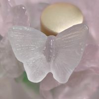 DAUM France LAMPE BERGER  en pâte de verre dans les tons "rose blanc et vert" à motif floral "2000" – Image 6