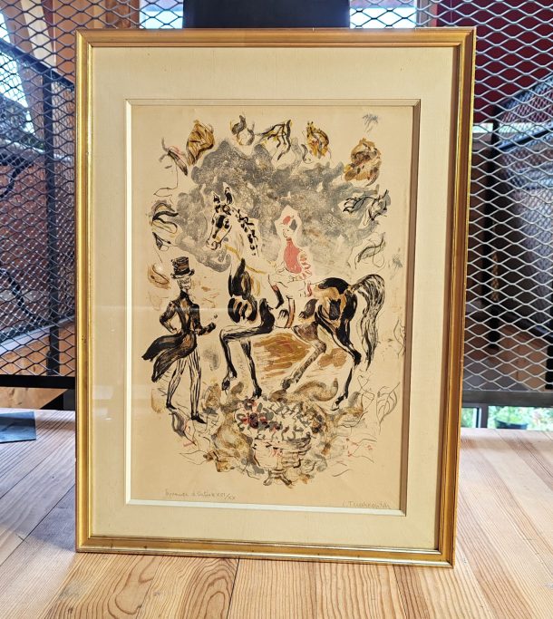 Constantin Terechkovitch (1902-1978) - "Le jeune jockey"  "Scène équestre"   Lithographie originale