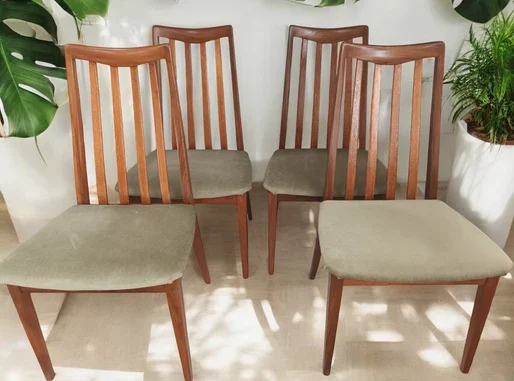 Set de 4 chaises FRESCO G Plan par Leslie Dandy style scandinave vintage des années 1960 Angleterre