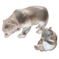Lalique France Panda assis petite sculpture cristal dépoli vers 1990 – Image 6