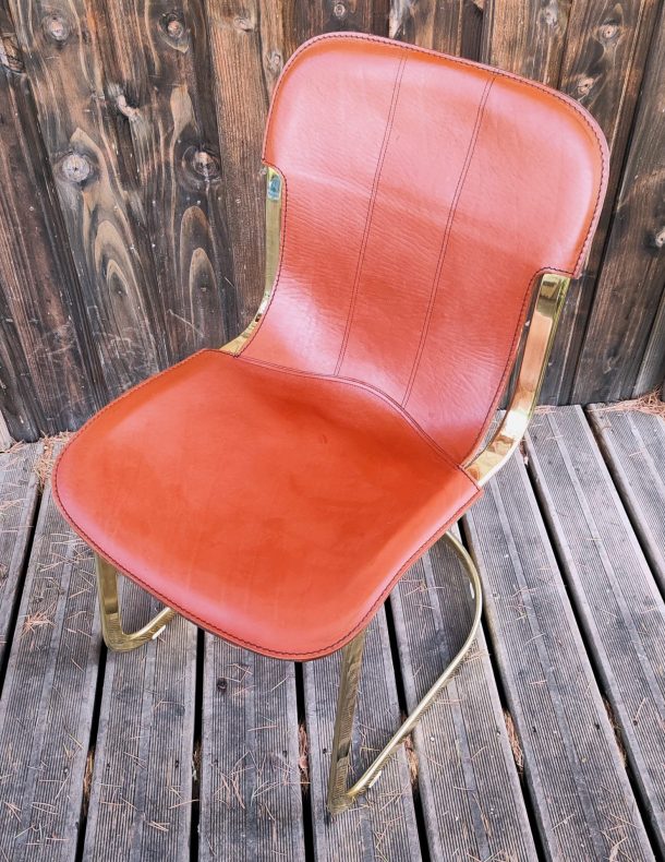 Suite de 6 chaises de salle à manger vintage design Willy Rizzo éditées par CIDUE Italie 1970