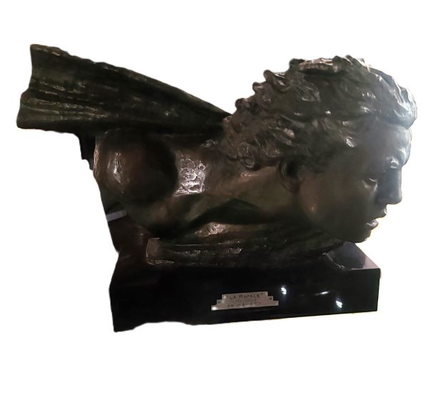 Alexandre KELETY (1918-1940) Jean MERMOZ Buste en bronze dit Le vent  vers 1925