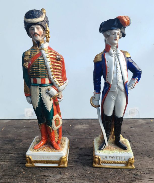 SCHEIBE ALSBACH - Figurine Porcelaine  Général De Beauharnais et Marquis de Lafayette XX ème