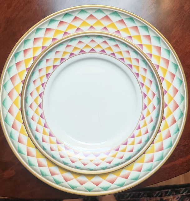 Richard Ginori Série de 16 assiettes designer Gio Ponti  "ARLECCHINO"  "Arlequin" en porcelaine XX ème