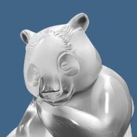 Lalique France Panda assis petite sculpture cristal dépoli vers 1990 – Image 5