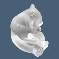 Lalique France Panda assis petite sculpture cristal dépoli vers 1990 – Image 3