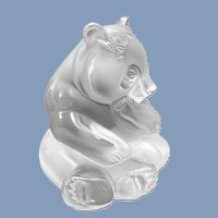 Lalique France Panda assis petite sculpture cristal dépoli vers 1990 – Image 2