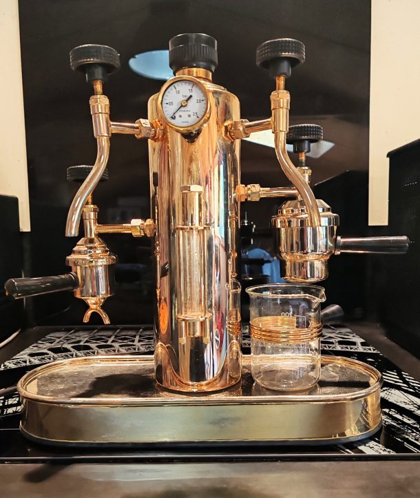 FEMOKA Machine à café percolateur double des années 90 modèle spécial avec socle en laiton