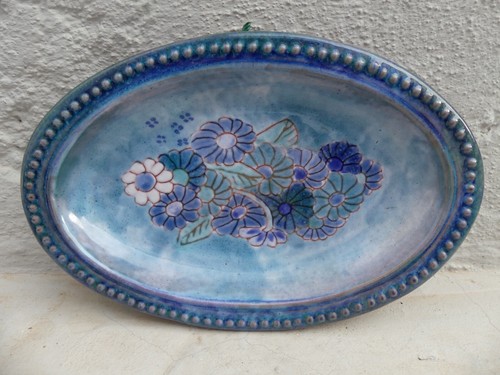 Cloutier frères  plat vide poche décor bouquet de Fleurs XX ème