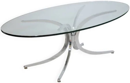 Table Basse Spider Araignée en Métal et Verre Italie vers 1970