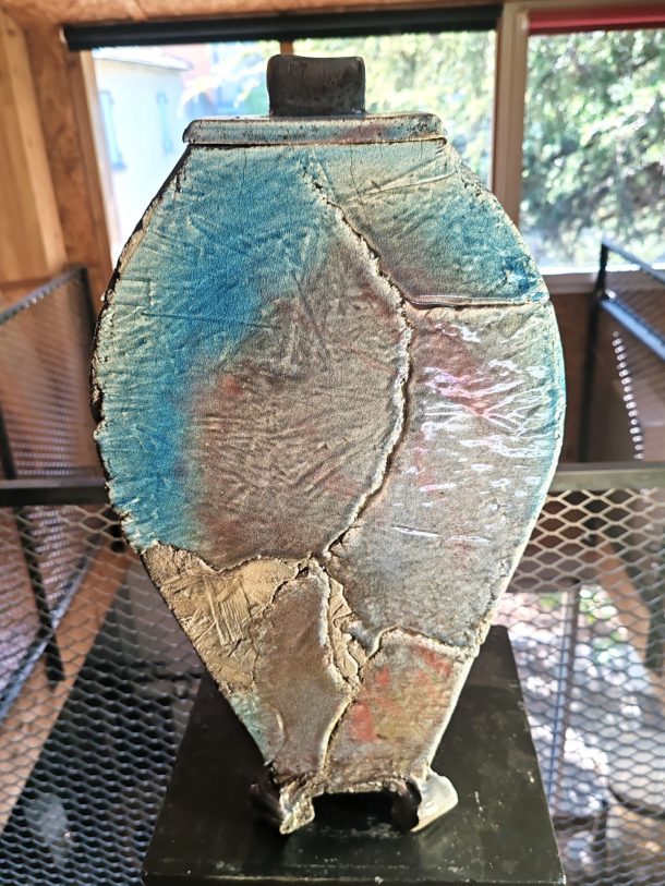 Grand pot en grès émaillé  RAKU XX ème