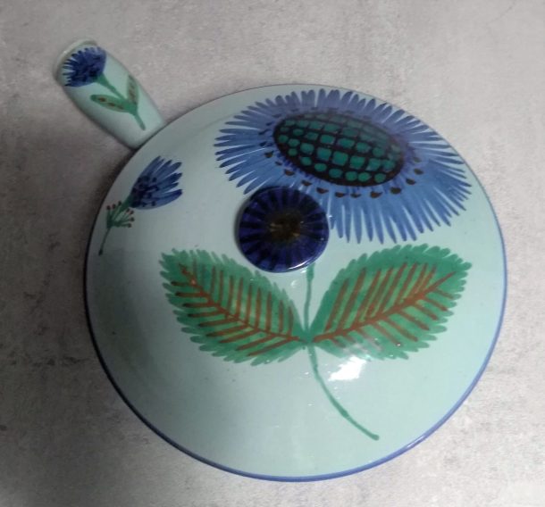 Plat de service ou poêlon en céramique émaillée de Georges CUEILLE  Saint Ceré  Années 60/66