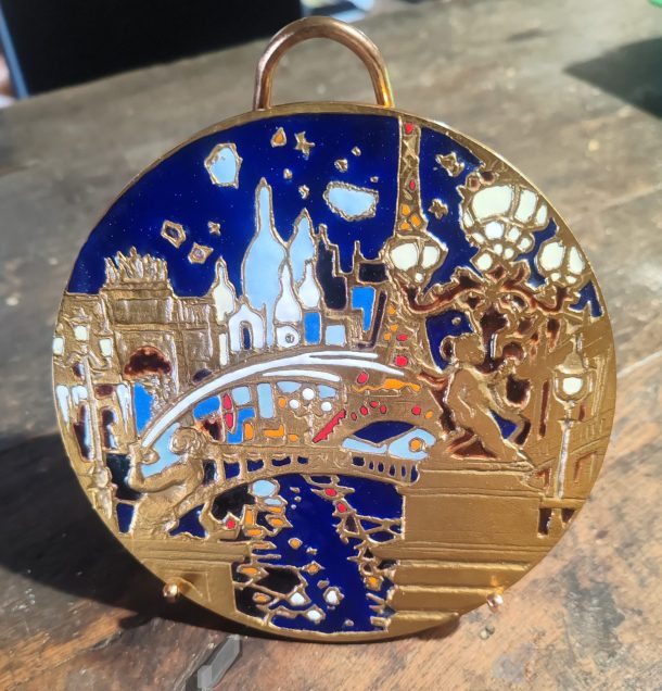 Médaille Bronze Émaillée Paris Nuit Et Jour Numéroté 223/250 Daniel Du Janerand