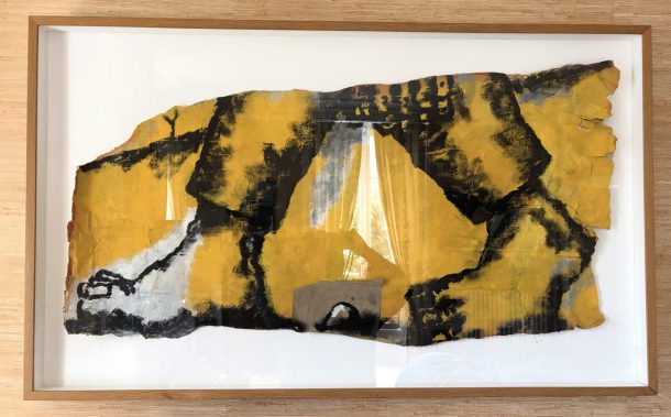 Jean Charles Blais Ohne Titel ( (Pieds jaunes) technique mixte sur affiches déchirées  1985