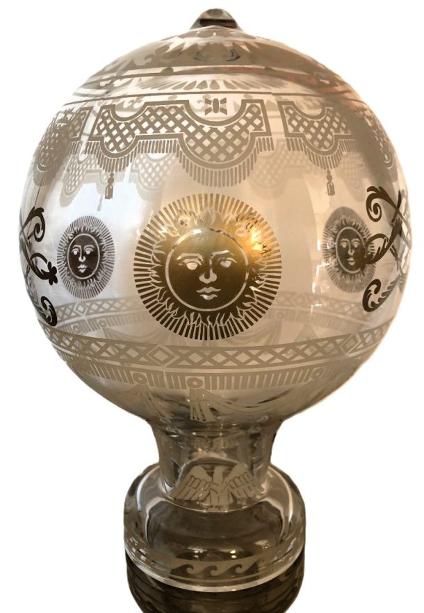 Lampe Montgolfière en cristal émail et or  par Xavier Froissard pour Daum en 1989