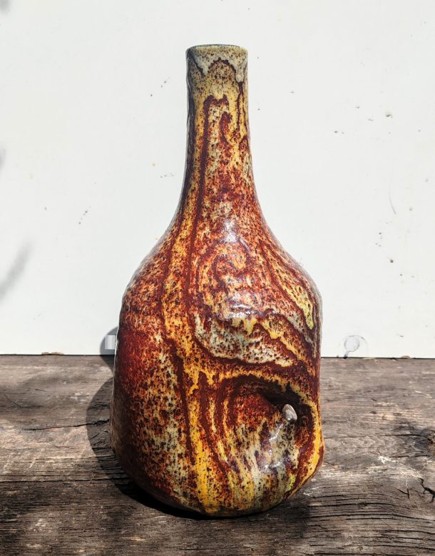 Potiers d’Accolay Grand vase en Céramique pincée esprit brutaliste  Vintage 60