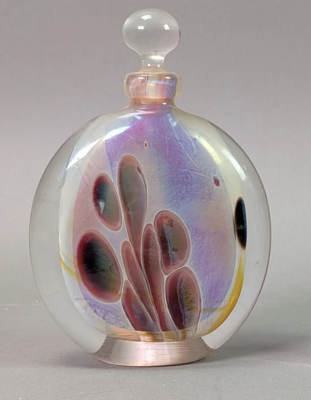 Éric LAURENT (Verrerie d'Allex, 1990) Flacon en verre soufflé d’art