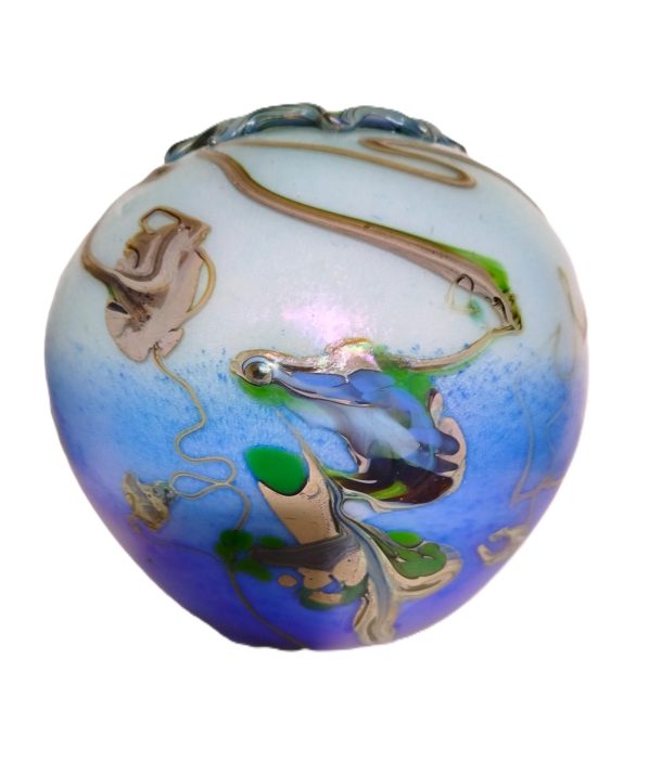 Pascal Guyot & Bernard Aconito (Biot) Vase Boule en Verre Soufflé 1992