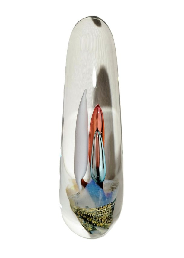 Eric  Laurent Sculpture Obélisque en Verre Soufflé  2006