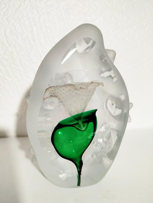 Fernando AGOSTINHO Presse-papier / Sculpture en verre soufflé  Fleur & Épines