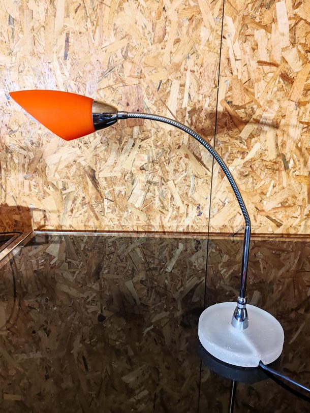 Lampe de bureau vintage "Poli Pò" par De Majo –verre de Murano rouge vers 1990