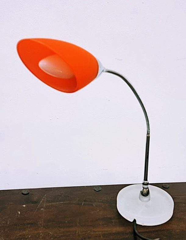 Lampe de bureau vintage "Poli Pò" par De Majo –verre de Murano rouge vers 1990