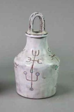 Flacon / Bouteille à bouchon en céramique de Vallauris Jean et Juliette Rivier